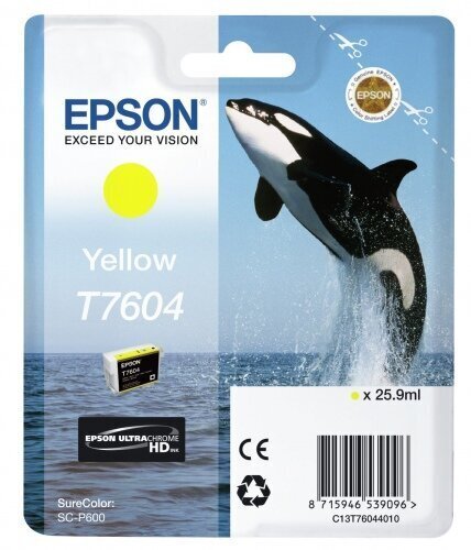 Epson T7604 Ink Cartridge, Yellow цена и информация | Laserprinteri toonerid | hansapost.ee