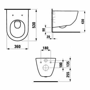 Seinale paigaldatav WC pott Laufen Pro New Slim aeglaselt sulguva kaanega hind ja info | WС-potid | hansapost.ee