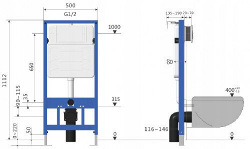 Varjatud WC raam Mexen 5in1 Fenix Slim 6/4 L, 4,5/3 L, 8 cm koos klosetiga Lena Rimless Slim hind ja info | WС-potid | hansapost.ee