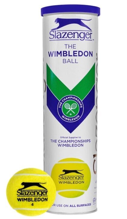 Tennisepallid SLAZENGER WIMBLEDON 4tk hind ja info | Välitennise tooted | hansapost.ee