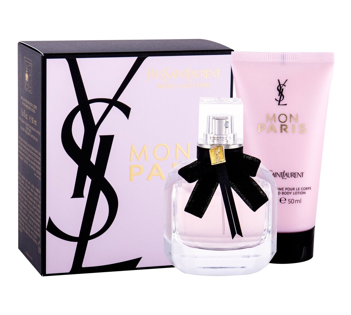 Komplekt Yves Saint Laurent Mon Paris naistele: parfüümvesi EDP 50 ml + ihupiim 50 ml цена и информация | Parfüümid naistele | hansapost.ee