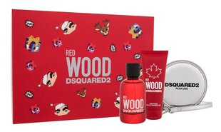 Набор для женщин Dsquared2 Red Wood: туалетная вода EDT, 100 мл + гель для душа, 100 мл + кошелек цена и информация | Духи для Нее | hansapost.ee
