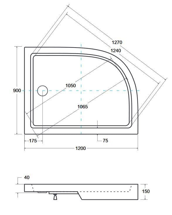 Poolringikujuline dušikabiin Besco Modern alusega, 100x185,120x185 cm цена и информация | Dušikabiinid | hansapost.ee