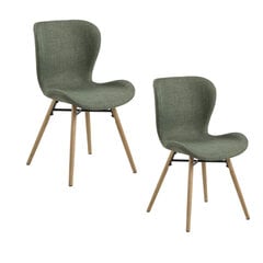 2 tooli komplekt Batilda A1, roheline/tamm hind ja info | Köögitoolid, söögitoolid | hansapost.ee