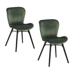Комплект из 2-двух стульев Batilda A1, зеленый/черный цена и информация | Стулья для кухни и столовой | hansapost.ee
