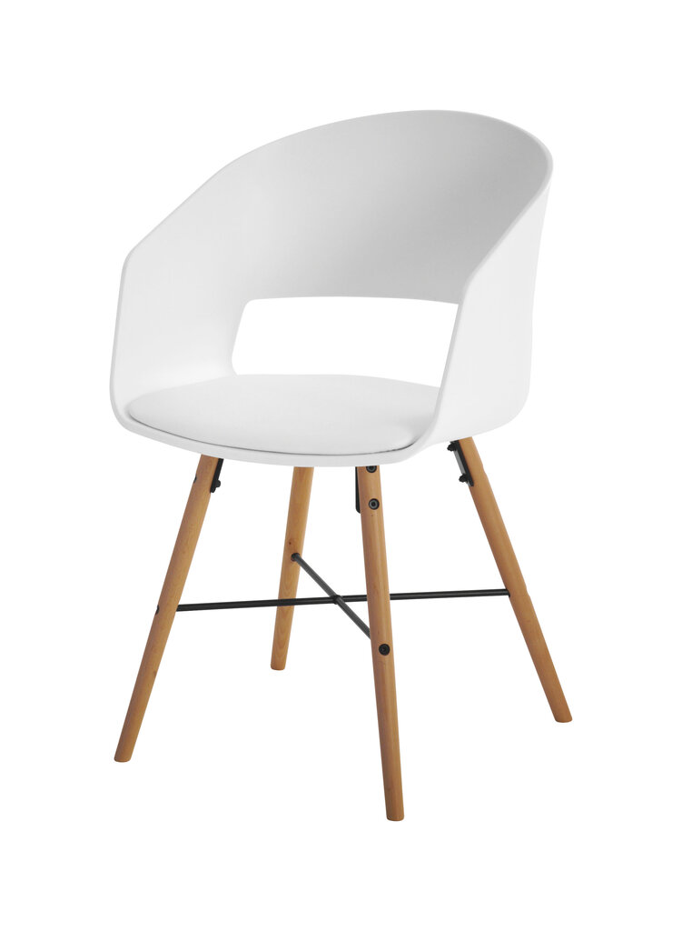 2 tooli komplekt Luna, valge/tamm hind ja info | Köögitoolid, söögitoolid | hansapost.ee