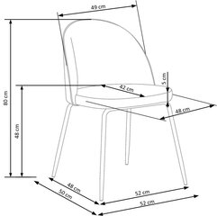 Комплект из 2-х стульев Halmar K314, синий / черный цена и информация | Стулья для кухни и столовой | hansapost.ee