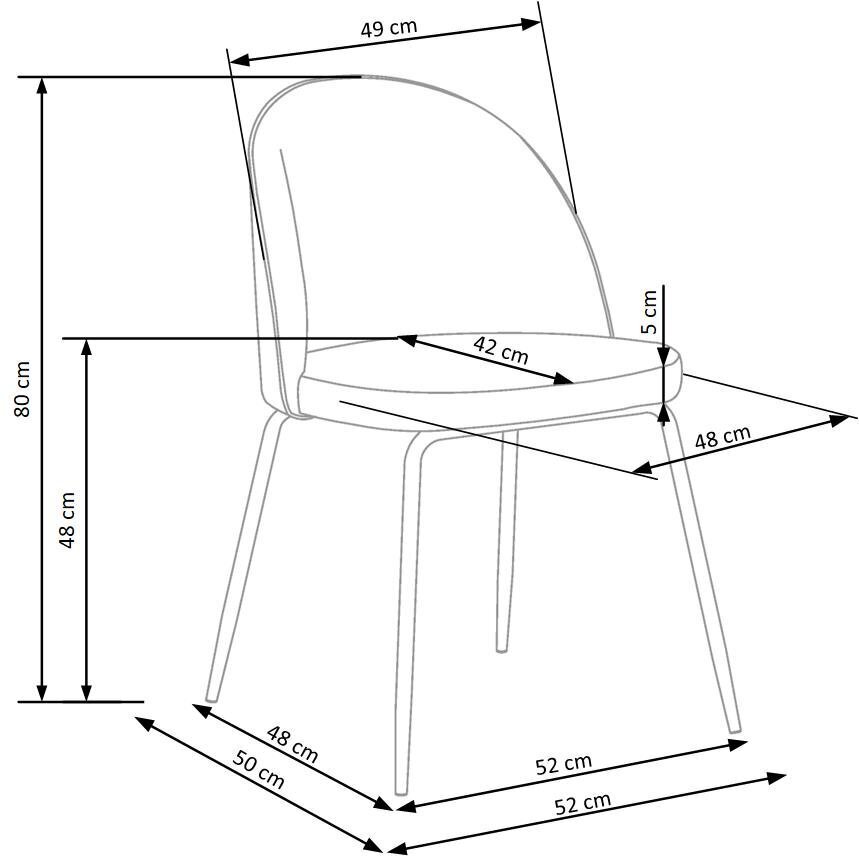 2-tooli komplekt K314, sinine/must цена и информация | Köögitoolid, söögitoolid | hansapost.ee