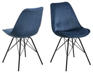 Набор из 2 стульев Eris, синий/черный цена и информация | Стулья для кухни и столовой | hansapost.ee