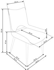 Комплект из 2 стульев Halmar K369, серый цена и информация | Стулья для кухни и столовой | hansapost.ee