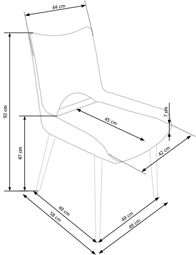 2 tooli komplekt Halmar K369, hall цена и информация | Köögitoolid, söögitoolid | hansapost.ee