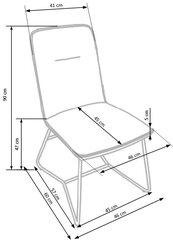 4 tooli komplekt Halmar K390, kreem/hall price and information | Köögitoolid, söögitoolid | hansapost.ee