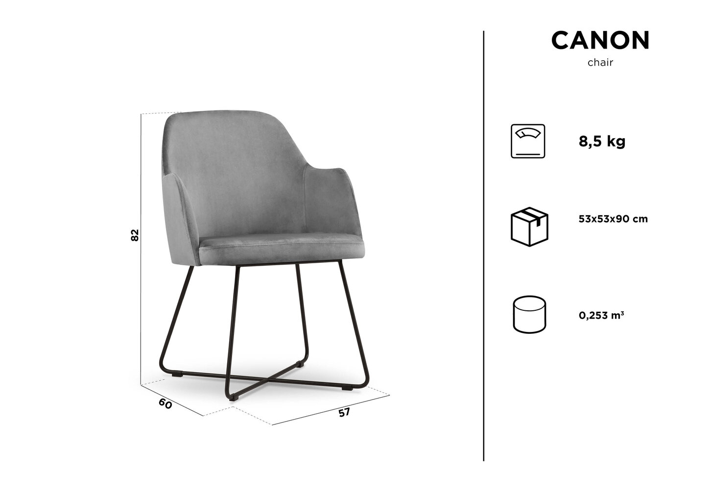 Tool Kooko Home Canon 82, tumeroheline цена и информация | Köögitoolid, söögitoolid | hansapost.ee