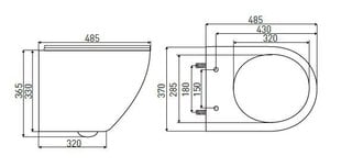 Seinapealne WC-pott Kerra Delos BLM Rimless SC kaanega hind ja info | WС-potid | hansapost.ee