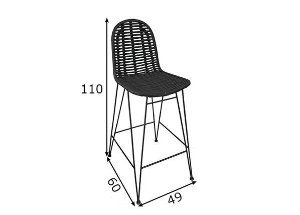 Baaritool Rattan, must hind ja info | Köögitoolid, söögitoolid | hansapost.ee