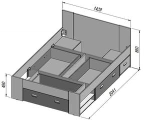 Кровать Bob BDSL02, 140x200 см, коричневая/белая цена и информация | Кровати | hansapost.ee
