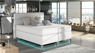 Кровать Amadeo с LED подсветкой, 140x200 см, искусственная кожа, белая цена и информация | Кровати | hansapost.ee
