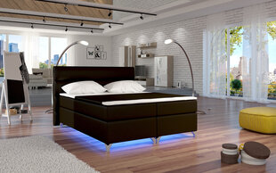 Voodi Amadeo LED valgustusega, 180x200 cm, kunstnahk/pruun hind ja info | Voodid | hansapost.ee