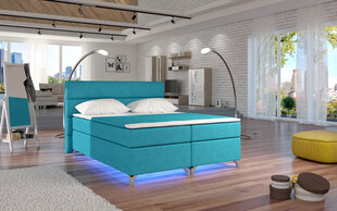 Voodi Amadeo LED valgustusega, 180 x 200 cm, gobelään/sinine цена и информация | Кровати | hansapost.ee