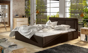 Кровать Belluno MD, 140x200 см, искусственная кожа, коричневая цена и информация | Кровати | hansapost.ee