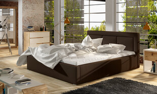 Кровать Belluno MD, 160x200 см, искусственная кожа, коричневая цена и информация | Кровати | hansapost.ee