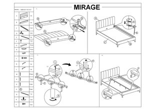 Кровать Signal Meble Mirage, 160x200 см, серая. цена и информация | Кровати | hansapost.ee