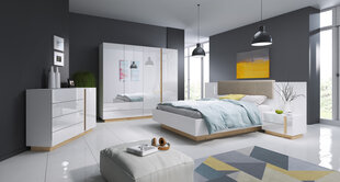 Кровать Laski Meble Arco N, 160x200 см, белая/коричневая цена и информация | Кровати | hansapost.ee