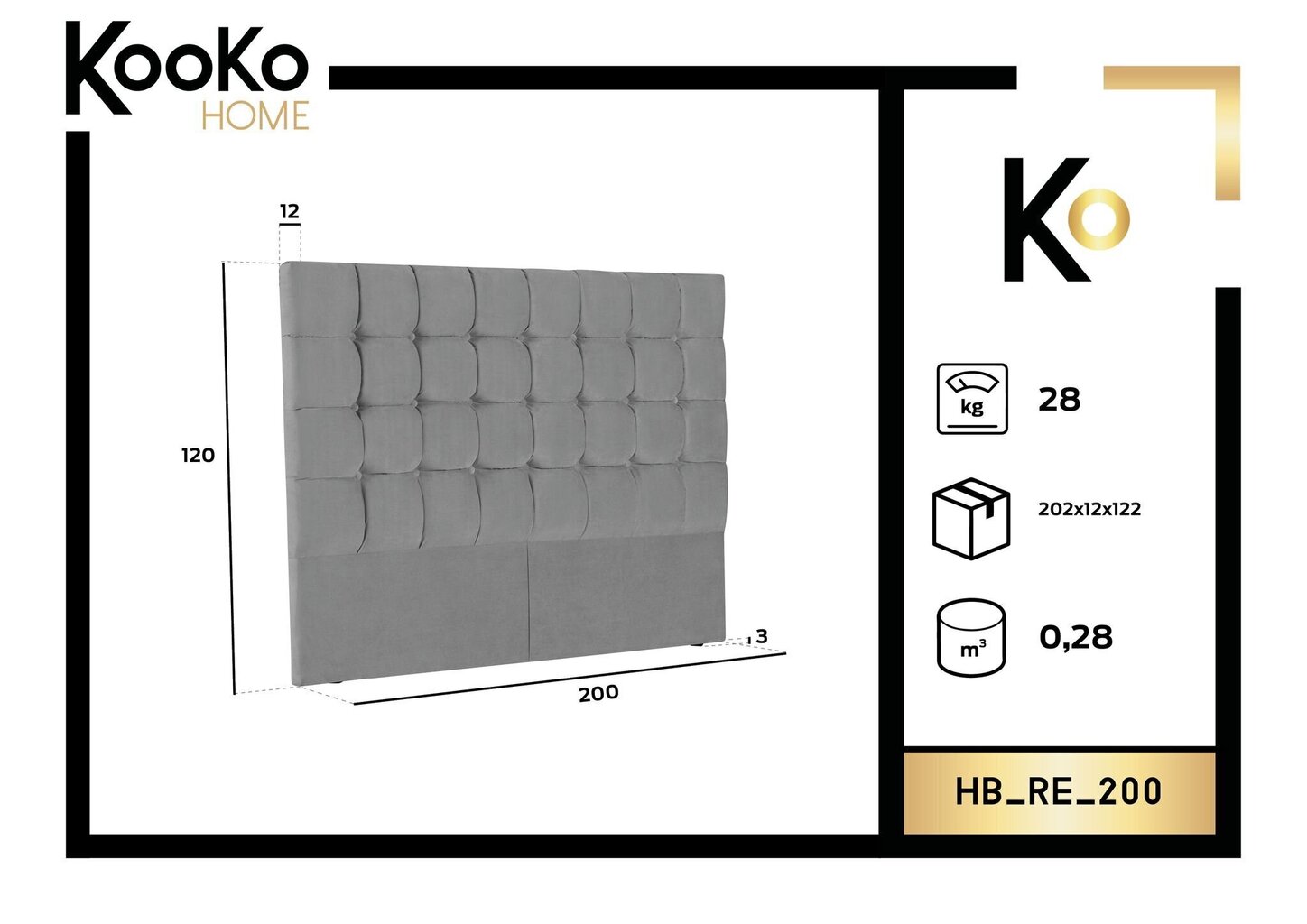 Voodipeats Kooko Home Re 200 cm, kreemjas цена и информация | Voodid | hansapost.ee