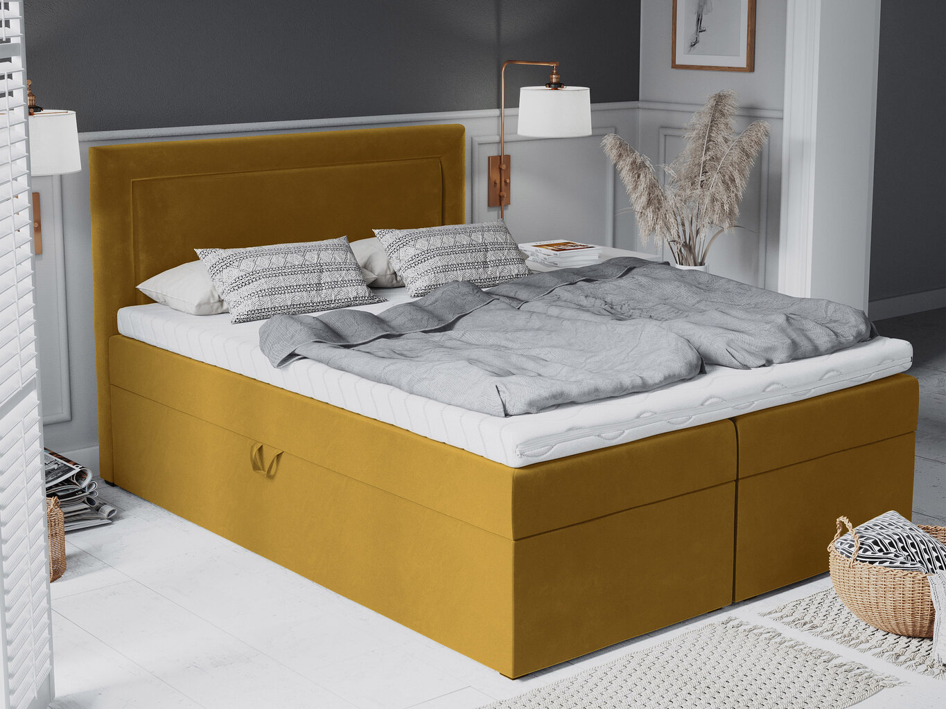 Voodi Mazzini Beds Yucca 180x200 cm, kollane hind ja info | Voodid | hansapost.ee