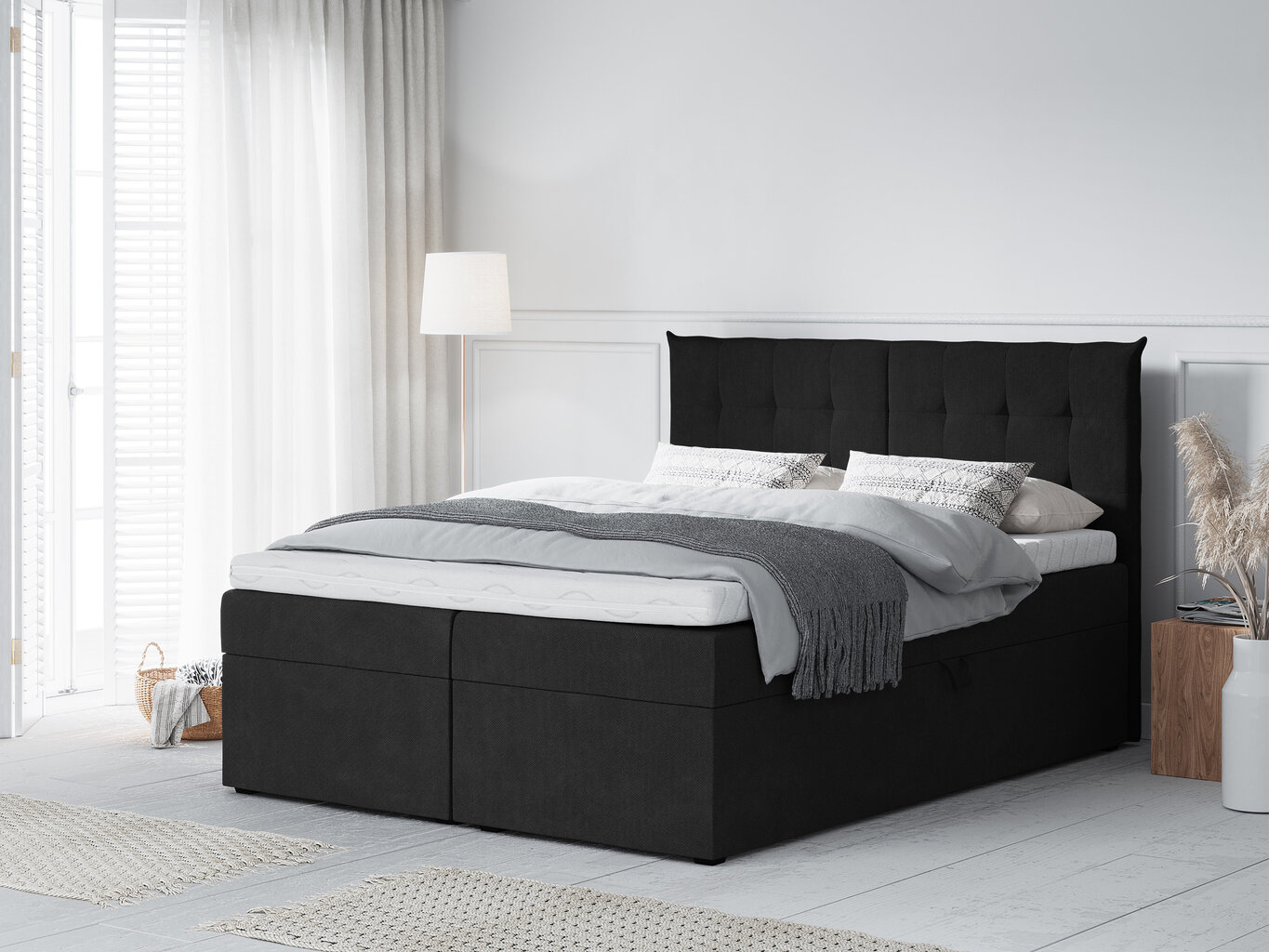 Voodi Mazzini Beds Echaveria 160x200 cm, must цена и информация | Voodid | hansapost.ee