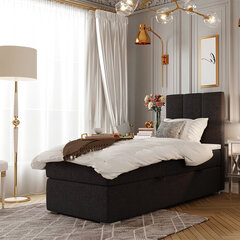 Кровать Selsey Erlar 90x200 см, черная цена и информация | Кровати | hansapost.ee