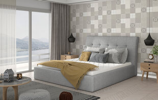 Кровать NORE Inge 18, 200x200 см, светло-серая цена и информация | Кровати | hansapost.ee
