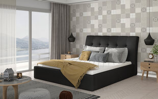 Кровать NORE Inge 20, 200x200 см, черная цена и информация | Кровати | hansapost.ee