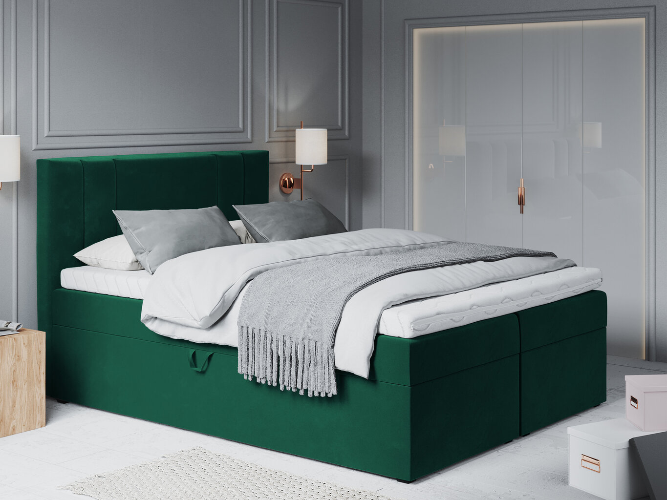 Voodi Mazzini Beds Afra 200x200 cm, roheline цена и информация | Voodid | hansapost.ee