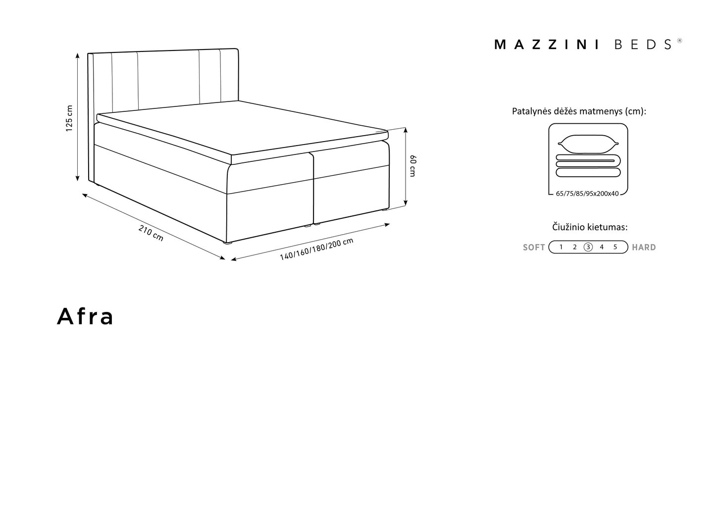 Voodi Mazzini Beds Afra 200x200 cm, heleroheline hind ja info | Voodid | hansapost.ee