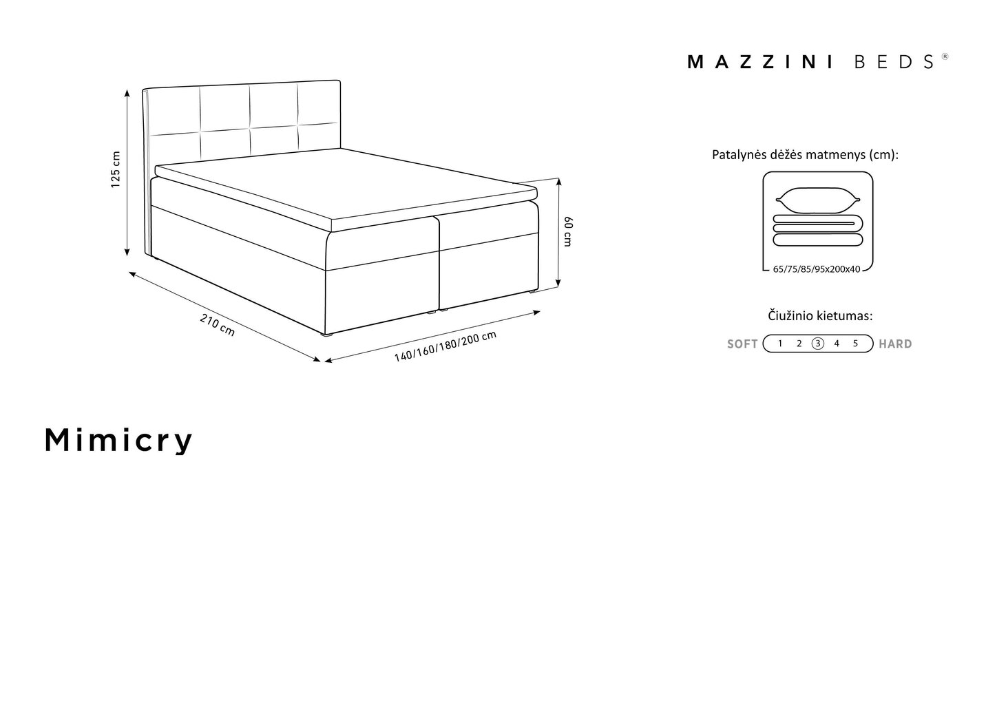 Voodi Mazzini Beds Mimicry 200x200 cm, beež hind ja info | Voodid | hansapost.ee