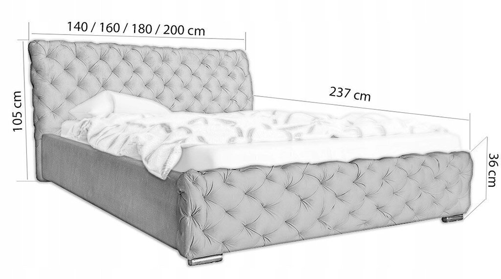 Voodi Lira 160x200 cm, roheline hind ja info | Voodid | hansapost.ee