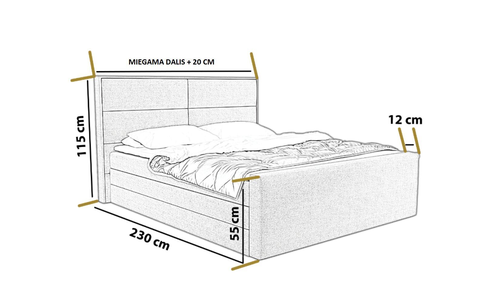 Voodi Lucy 180x200 cm, hall hind ja info | Voodid | hansapost.ee