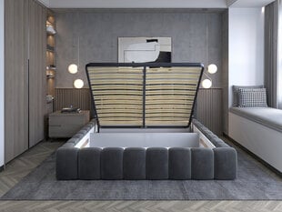 Кровать NORE Lamica 09, 140x200 см, черная цена и информация | Кровати | hansapost.ee