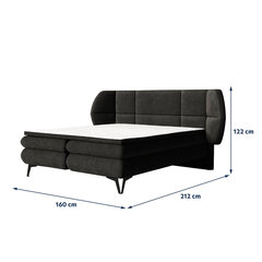 Кровать Selsey Cermone, 160x200 см, черная цена и информация | Кровати | hansapost.ee