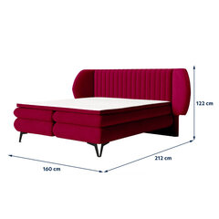 Кровать Selsey Cermone 2, 160x200 см, красная цена и информация | Кровати | hansapost.ee
