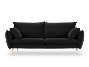 Трехместный бархатный диван Milo Casa Elio, черный/золотистый цена и информация | Диваны | hansapost.ee