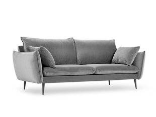 Kolmekohaline sametdiivan Milo Casa Elio, helehall/must price and information | Sofa beds and sofas | hansapost.ee