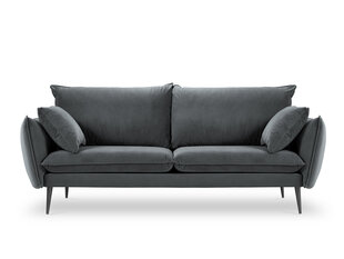Трехместный бархатный диван Milo Casa Elio, серый/черный цена и информация | Диваны | hansapost.ee