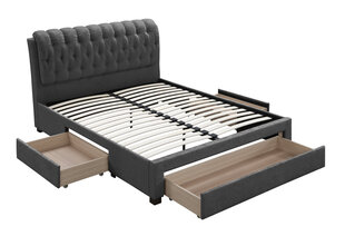 Кровать NORE Sansa с ящиками, 160х200 см, темно-серая цена и информация | Кровати | hansapost.ee