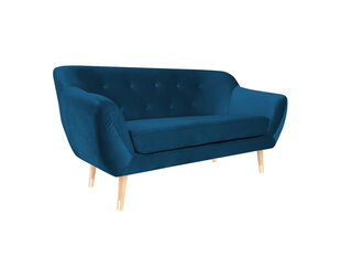 Двухместный бархатный диван Mazzini Sofas Amelie, синий/коричневый цена и информация | Диваны | hansapost.ee