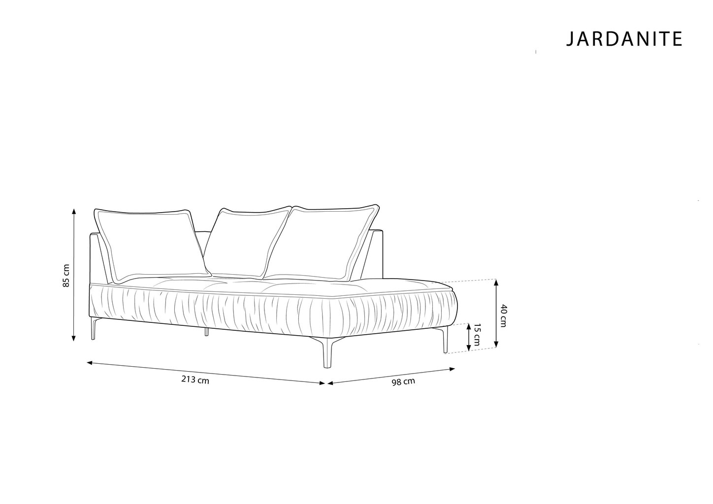 Diivan Micadoni Home Jardanite 2S, hall цена и информация | Diivanvoodid ja diivanid | hansapost.ee