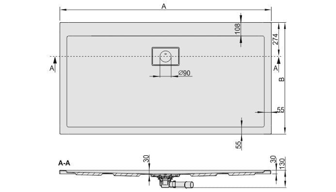 Dušialus Sanplast Space Line B/Space 80x150x3, matt hõbedane hind ja info | Dušialused | hansapost.ee