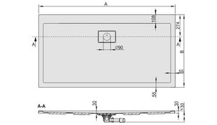 Dušialus Sanplast Space Line B/Space 80x160x3, libisemiskindla pinnaga, matt grafiit hind ja info | Sanplast Remondikaubad, sanitaartehnika ja kütteseadmed | hansapost.ee