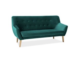 Трехместный бархатный диван Signal Meble Nordic 3, темно-зеленый цена и информация | Диваны | hansapost.ee